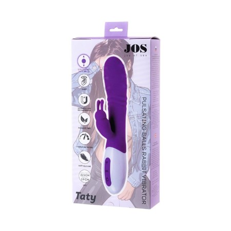 The vibrator with the Jos Taty clitoris stimulator, pulsating, purple, 21.5 cm-3