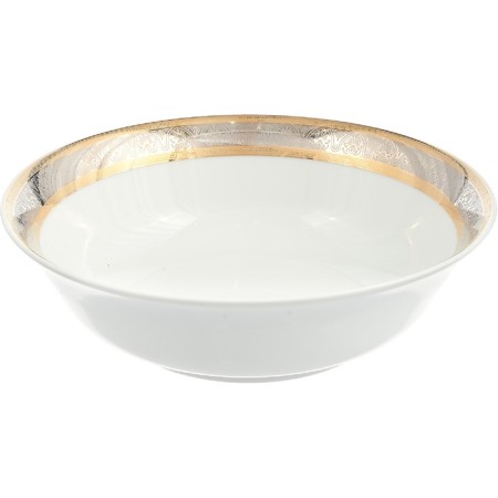 Round Opal salad, decor “wide Kant Platinum, gold”, 23 cm