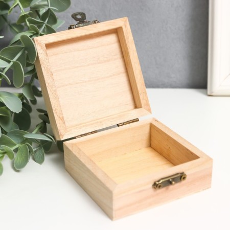 Casket wood for painting "Square" 4x8x8 cm-4