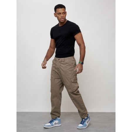 Cargo jeans men, size 46-48, beige color-1