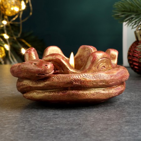 Sninker "Snake on the bowl" burgundy with gilding, 4x10cm