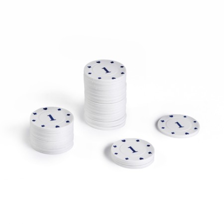 A set of chips with a face value of 1, plain, gray, in a set 25 pcs.-1