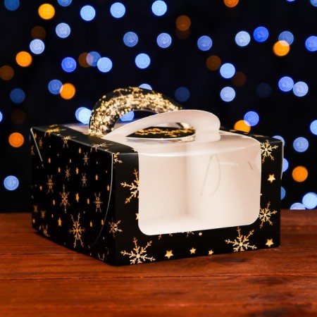Bearbox under the Bento-Port with the New Year Stars window, 14 x 14 x 8 cm