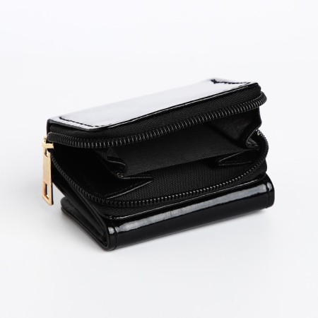 Women's wallet on the button, black color-2