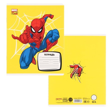 Notebook in a ruler of 12 sheets, 5 types of mix, cover coated cardboard, spider-man-6