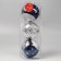 Set of balls Plastic D-10 cm, 3 pcs "Festive patterns" Snowflake mesh, silver-blue