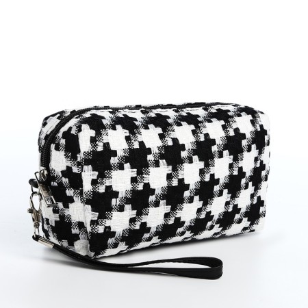 Cosmetic bag with lightning, white/black color