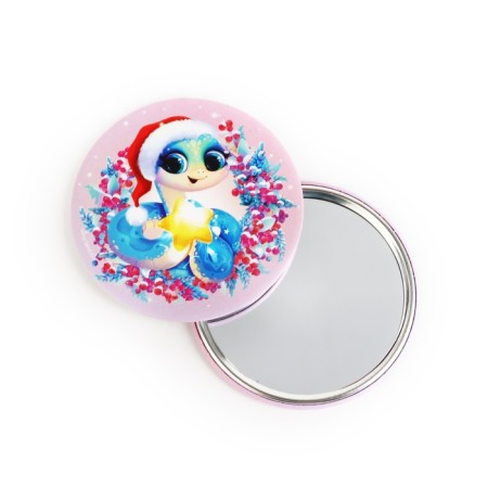 Pocket mirror "Cute snake", diam. 7 cm-1