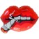 Foil ball 23 "Lips", figure, red