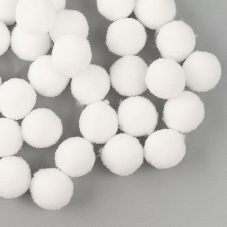 A set of textile details for the decor "bombs" 50 pcs. set, size 1 pc: 1.5 cm, white color-1