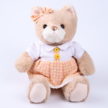 Soft toy "Little Friend", a cat in a peach dress-2