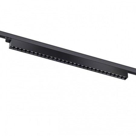 The lamp is a three -phase track LED Novotech. ITER, 40W, LED, 79x853x36 mm, black color
