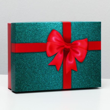 Gift box "Bant", green-red, 21 x 15 x 5 cm