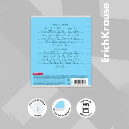 Notebook 12 sheets in the slanting ruler, erichkrause visio "Classic", cover coated cardboard, offset block, blue-3