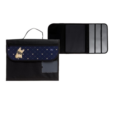 Labor folder A4, 325 x 240 mm, with handles, compounds on Velcro, textile, PTR-10, calligrata "bulldog"-1