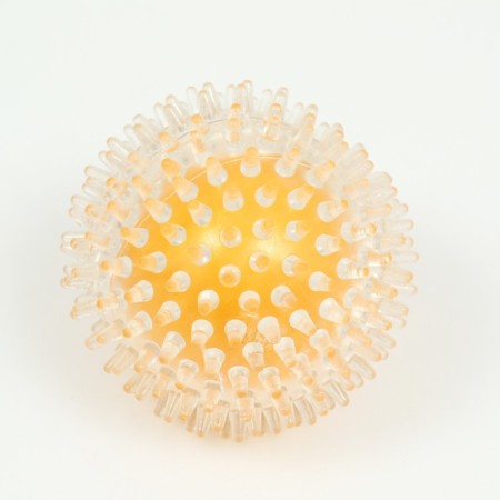 Dog toy "Ball tennis 2 in 1", tpr+vinyl, 9.5 cm, transparent/yellow-1