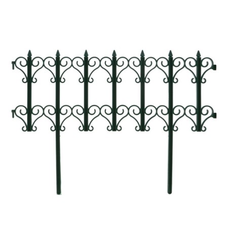 Decorative fence, 25 × 180 cm, 5 sections, plastic, green, "classics"-7