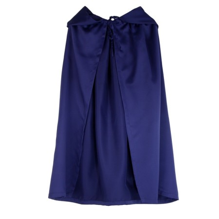 Carnival cloak, satin, color blue length 100cm-3