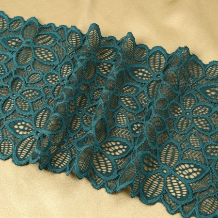 Lace elastic fabric, 180 mm × 2.7 ± 0.5 m, emerald color-2