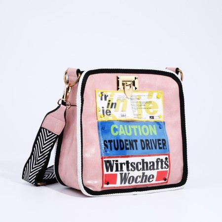 Bag Cross-Bodi with a zipper, pink color-3