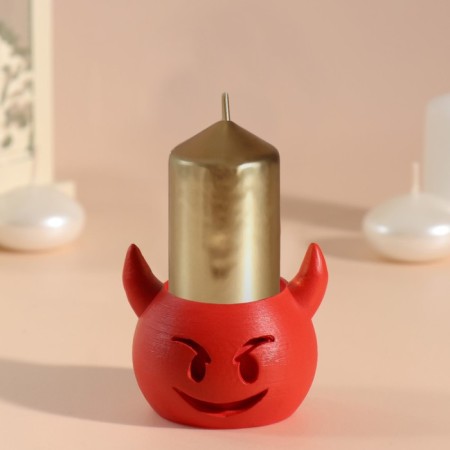 Concrete candlelight "devil" 6.5x6x5.5 cm red-4