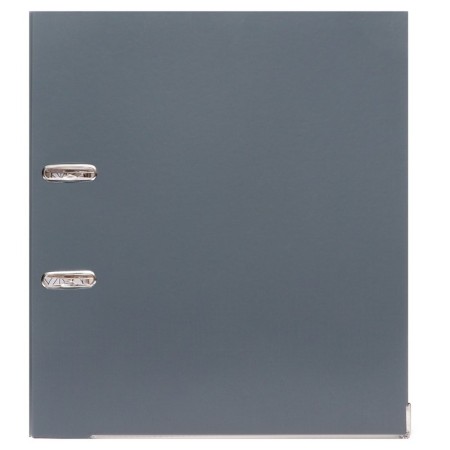 A4, 75 mm registrar, calligrata, PVC, metal edging, pocket for the spine, collected, gray-2