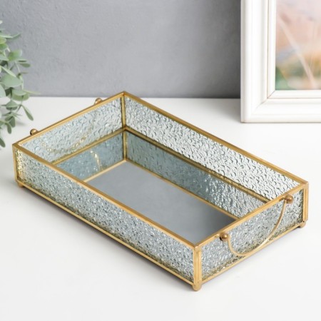 Standing interior glass with a mirror rectangular "Drops on the window" with handles 5x14x24 cm-2