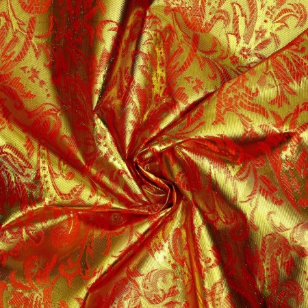 Board flap, gold on red, 100 × 150 cm