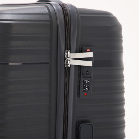 Small suitcase 20 ", lightning department, code castle, 4 wheels, dark gray color-3