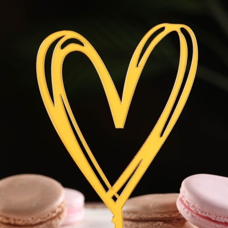 Topper "heart", gold, give beautifully-1