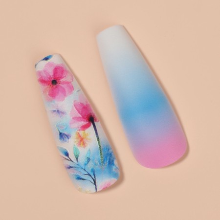 Pauls “gradient”, 12 pcs, with adhesive plates, ballerina shape, blue/pink/white color-3