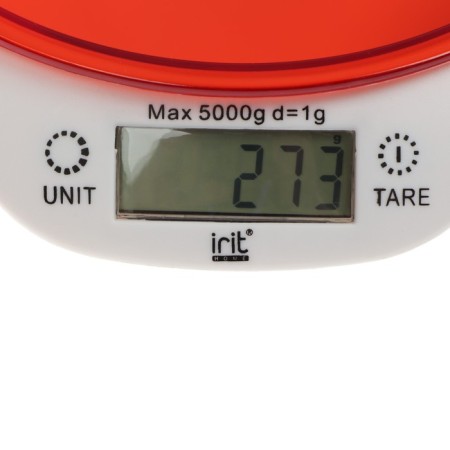 Kitchen Libra IRIT IR-7117, electronic, up to 5 kg, red-2