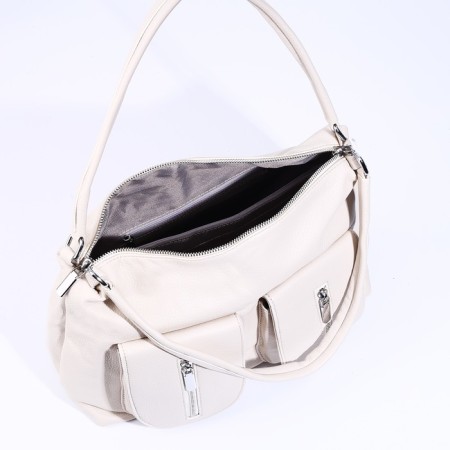 Lugus bag, 3 outer pockets, milk color-6