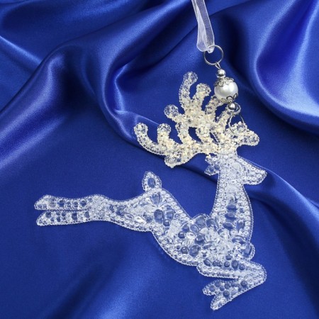 Christmas tree decoration "Deer" 18x9 cm, 13x13.5 cm, mix, transparent