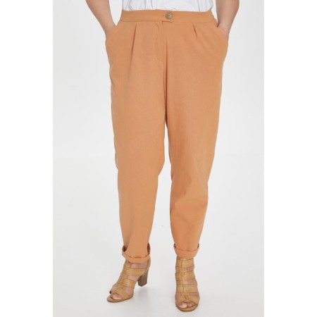 Female trousers, size 68, beige color-5