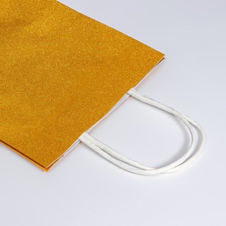 Gift Paper Package with Golden Glitter, 15 x 8 x 21 cm-3