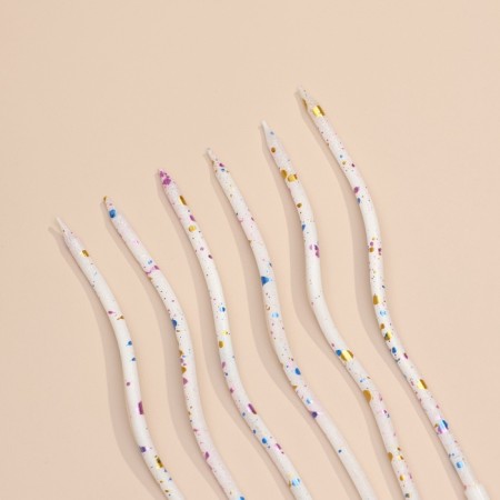 Candles for the cake "Serpentine. Klya", 10 pcs, white-2