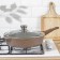 Granite pan, d = 28 cm, removable handle, glass cover, anti -stick coating, brown color
