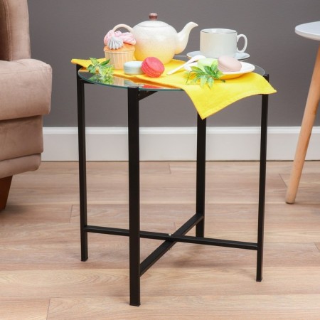 Coffee table "Fogot" YS-8526B, black 42x46 cm