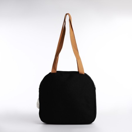 Youth bag with zipper, black color-3