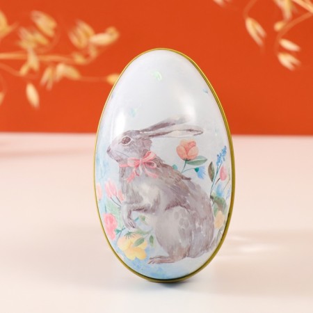 Casket Metal Easter bunny with a bow in colors "7x6.5x11 cm
