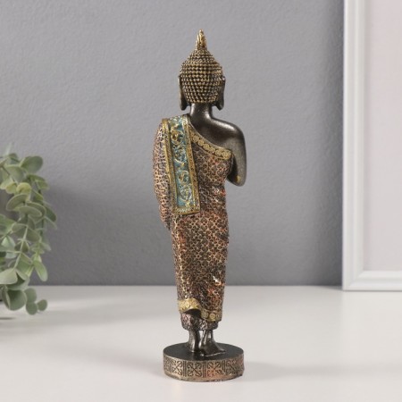 Souvenir Polystone "Buddha - Anjali -Mudra" Gray 6x7x23.5 cm-2