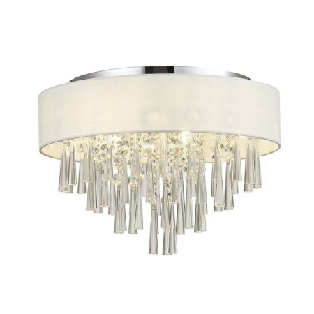 Ceiling lamp G9, 6x5W, 33x45 cm, chrome color, white, transparent-3