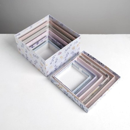 A set of gift boxes 6 in 1 "Tenderness", 10 x 10 x 6 - 20 x 20 x 11 cm, New Year-12