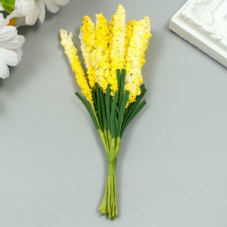 Decor for creativity "Ivan Tea" 1 bouquet = 10 yellow flowers 1.5x14 cm-2