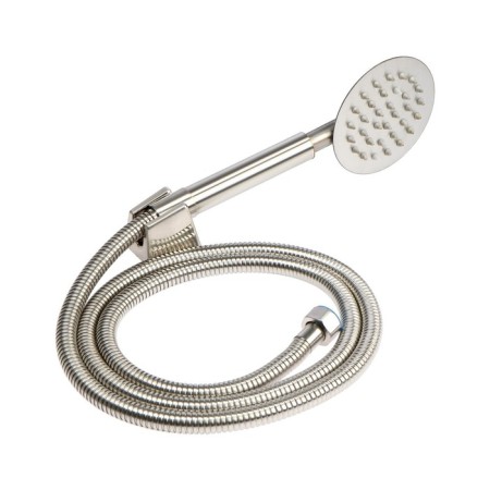 Bath mixer Zein Z3489, curved spout, shower set, stainless steel, satin-9