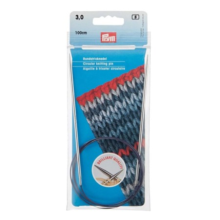 Circular knitting needles, brass 100 cm/ 3.0 mm