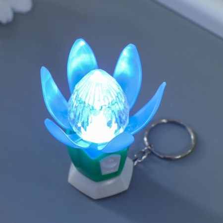 Flashlight light on the ring "blossomed flower" shines mix 3x3x6 cm-4