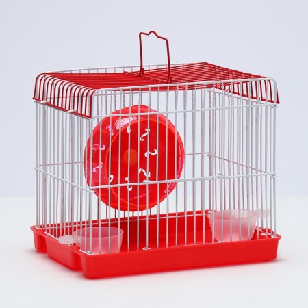 The cage for rodents equipped RT-2Q, 22 x 16 x 20 cm, red