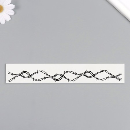 Tattoo on the body Black "Bracelet. Prilute wire. Wave" 20x3 cm